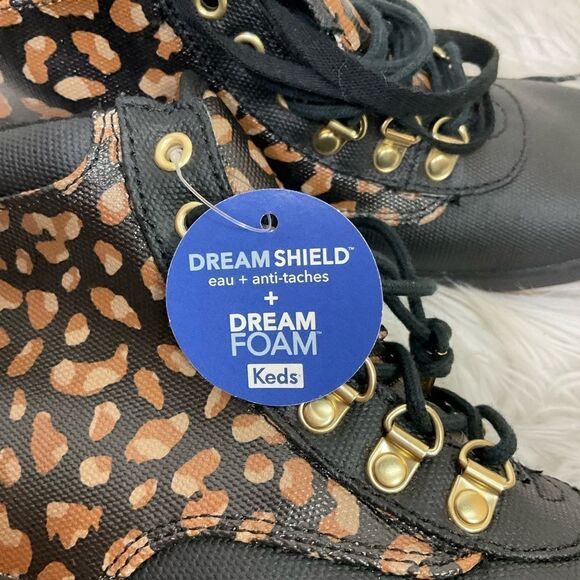 NEW Keds leopard print Scout II water resistant canvas rain lace up boots 6 - Picture 11 of 13